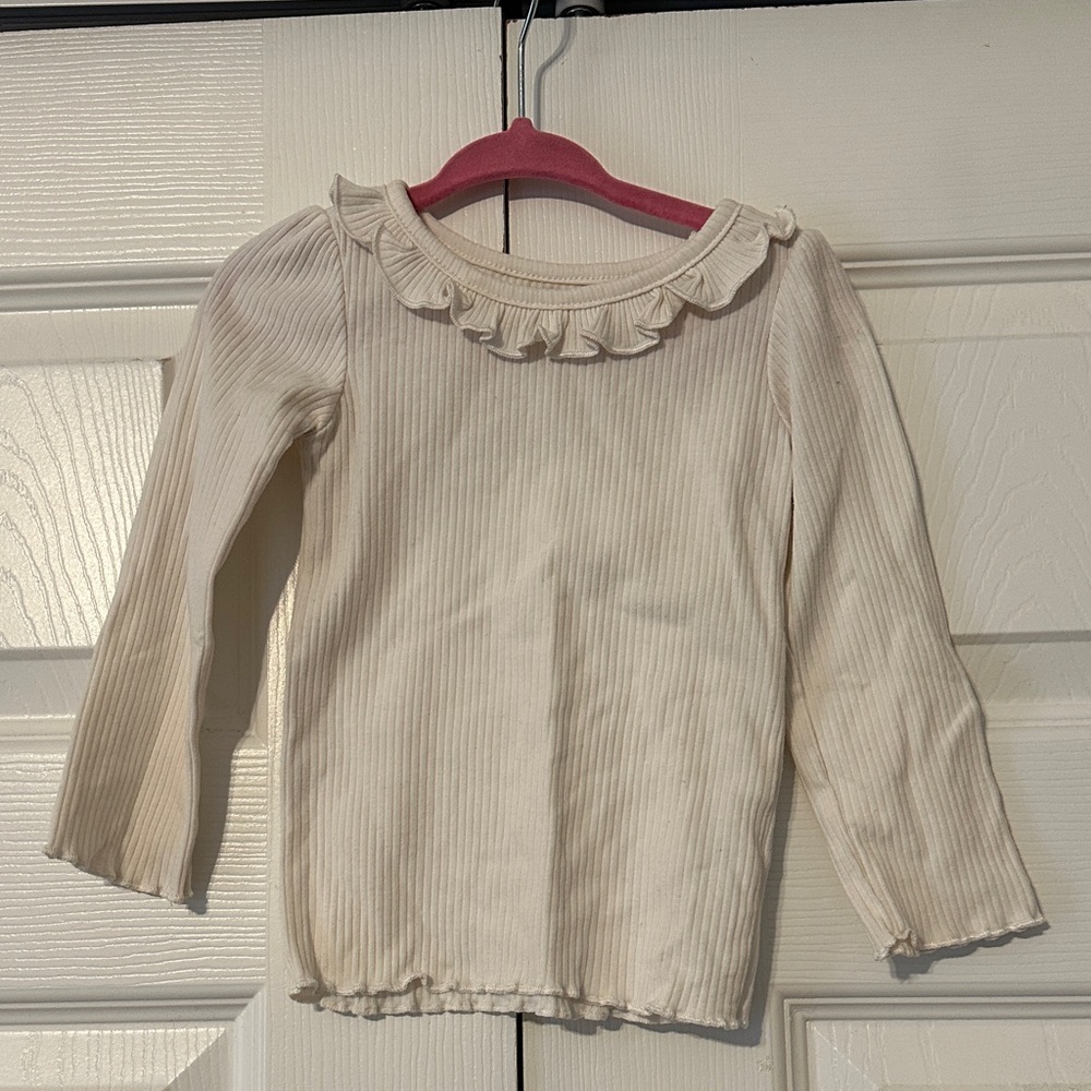 White Ruffled Kids Top